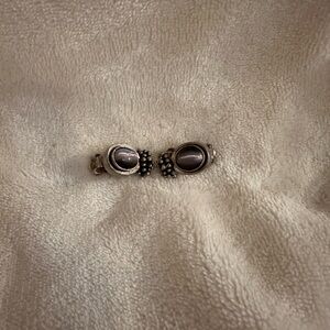 Vintage Elegant Silver and purple Women's clip on Earrings